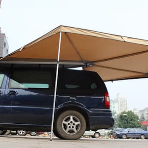 270 graden ventilatorzonnescherm met LED-verlichting, donkergrijs